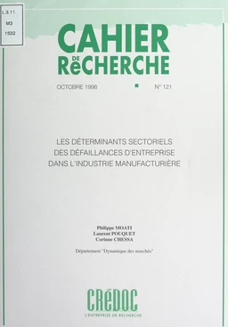 Les déterminants sectoriels des défaillances d'entreprise dans l'industrie manufacturière