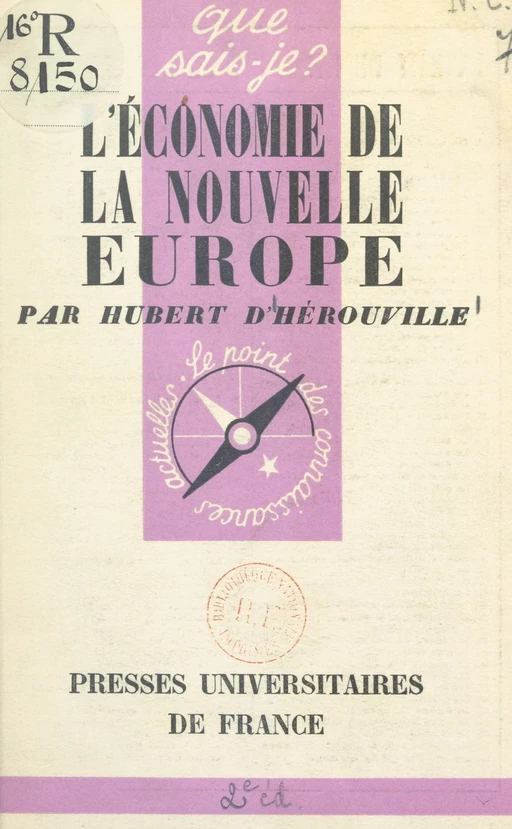 L'économie de la nouvelle Europe - Hubert d'Hérouville - FeniXX réédition numérique