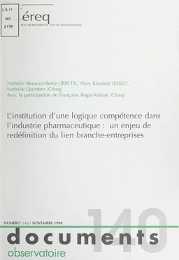 L'institution d'une logique compétence dans l'industrie pharmaceutique : un enjeu de redéfinition du lien branche-entreprises