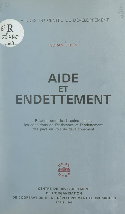 Aide et endettement - Goran Ohlin - FeniXX réédition numérique