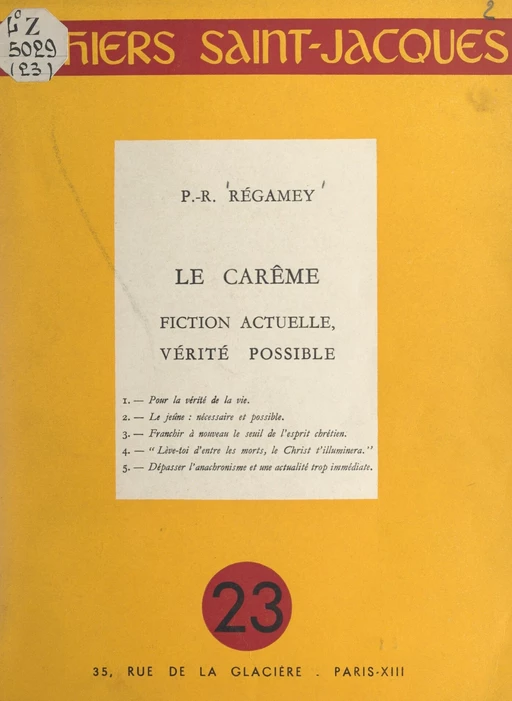 Le Carême - R. P. Regamey - FeniXX réédition numérique