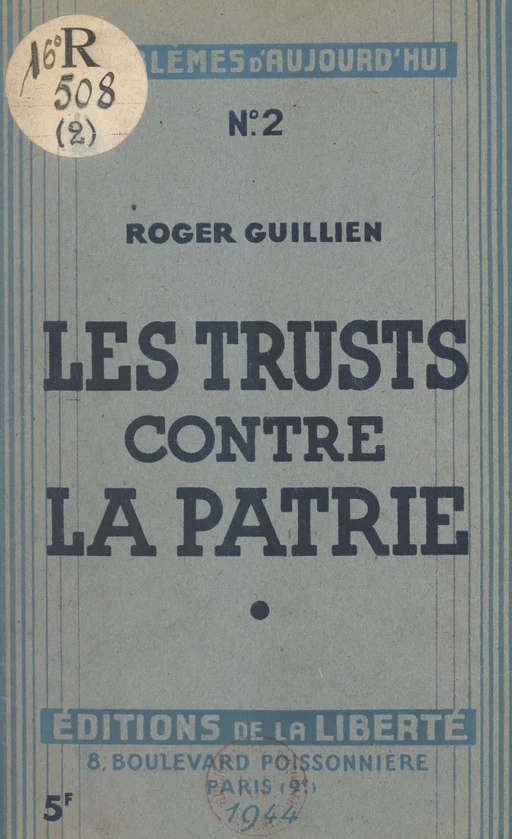 Les trusts contre la patrie - Roger Guillien - FeniXX réédition numérique