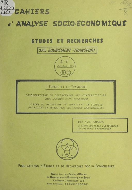 L'espace et le transport - Alphonse Kolawolé Chaffa - FeniXX réédition numérique