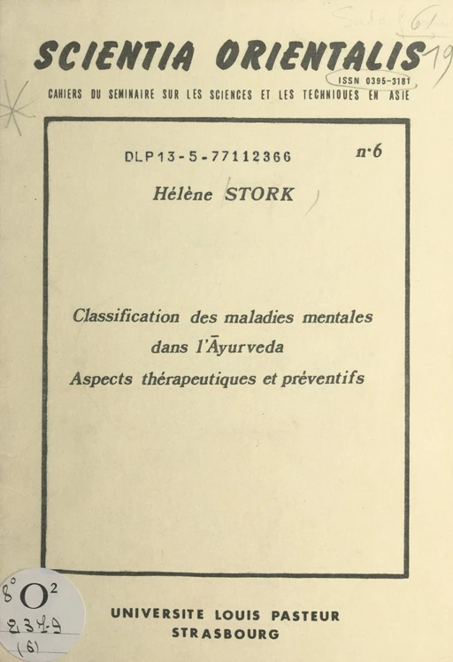 Classification des maladies mentales dans l'Āyurveda : aspects thérapeutiques et préventifs - Hélène Stork - FeniXX réédition numérique