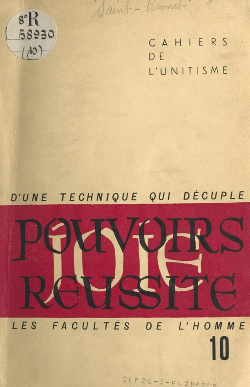 D'une technique ésotérique qui décuple les facultés de l'homme - Georges Saint-Bonnet - FeniXX réédition numérique