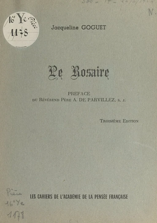 Le Rosaire - Jacqueline Goguet - FeniXX réédition numérique