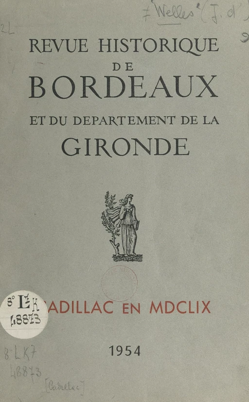 Cadillac en MDCLIX - Jacques d'Welles - FeniXX réédition numérique