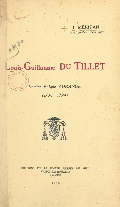 Louis-Guillaume du Tillet - Jules Méritan - FeniXX réédition numérique