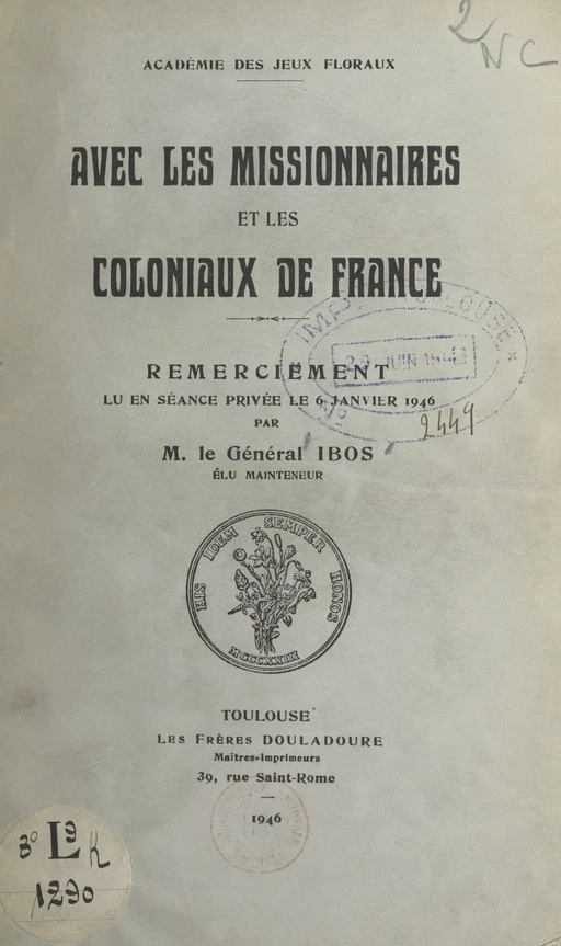 Avec les missionnaires et les coloniaux de France - Pierre Ibos - FeniXX réédition numérique