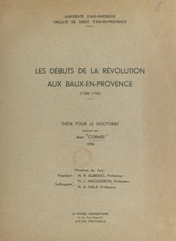 Les débuts de la Révolution aux Baux-en-Provence (1788-1792)