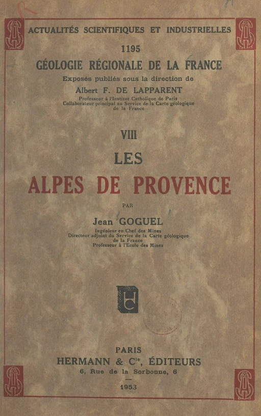 Les Alpes de Provence - Jean Goguel - FeniXX réédition numérique