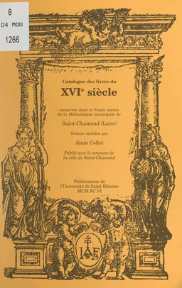 Catalogue des livres du XVIe siècle, 1501-1600