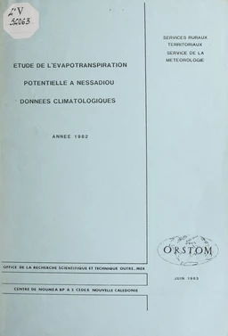 Étude de l'évapotranspiration potentielle à Nessadiou