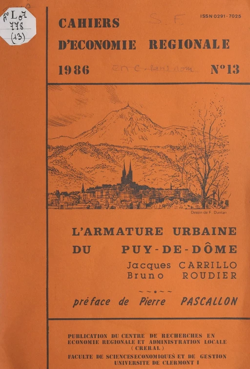 L'armature urbaine du Puy-de-Dôme - Jacques Carrillo, Bruno Roudier - FeniXX réédition numérique