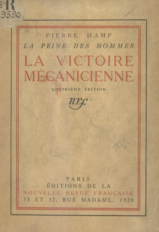 La peine des hommes (6). La victoire mécanicienne - Pierre Hamp - FeniXX réédition numérique