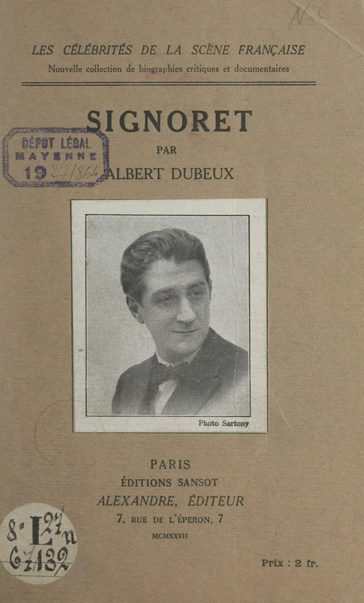 Signoret - Albert Dubeux - FeniXX réédition numérique