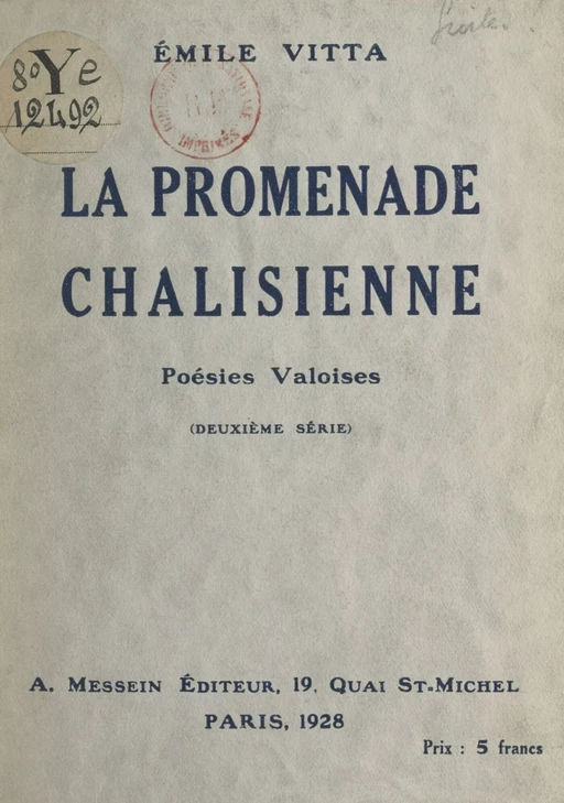 La promenade châlisienne - Émile Vitta - FeniXX réédition numérique