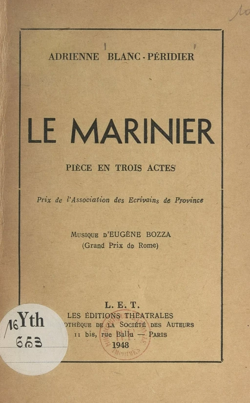 Le marinier - Adrienne Blanc-Péridier - FeniXX réédition numérique