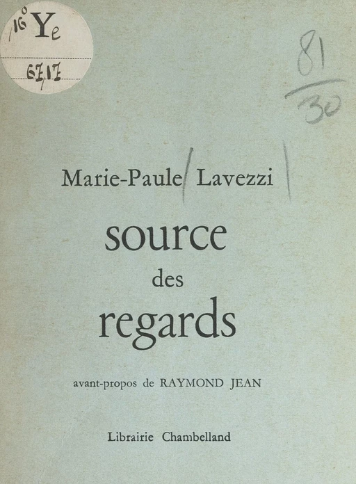 Source des regards - Marie-Paule Lavezzi - FeniXX réédition numérique