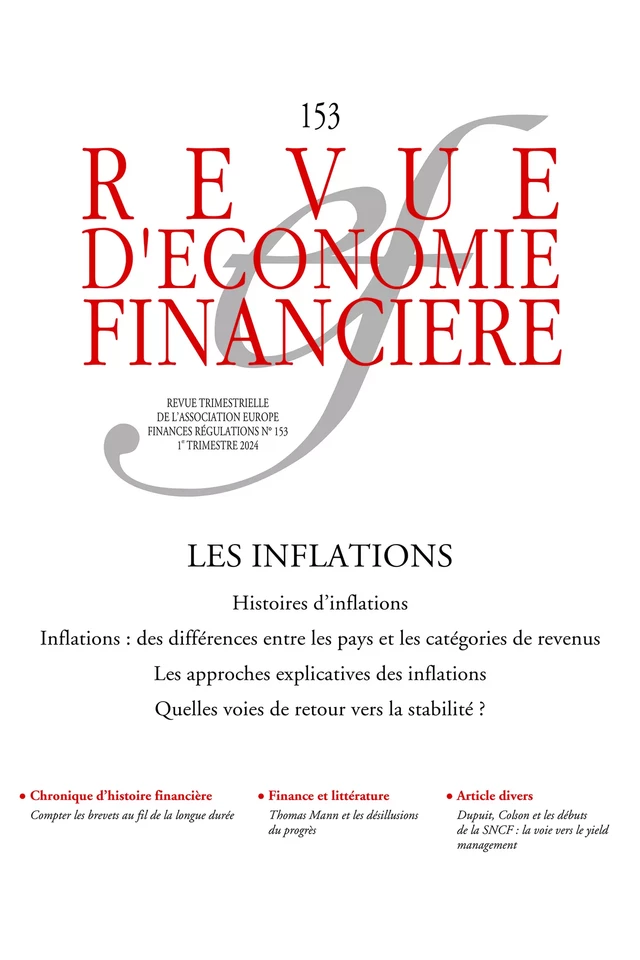 Les inflations -  - Association Europe-Finances-Régulations (AEFR)