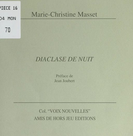 Diaclase de nuit - Marie-Christine Masset - FeniXX réédition numérique