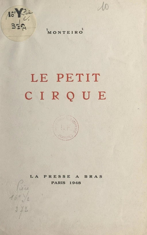 Le petit cirque -  Monteiro - FeniXX réédition numérique