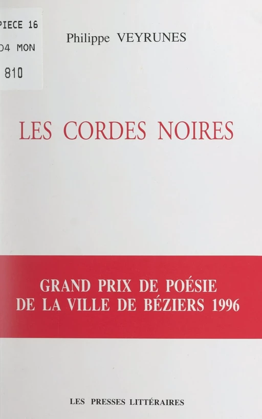 Les cordes noires - Philippe Veyrunes - FeniXX réédition numérique