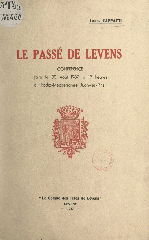 Le passé de Levens - Louis Cappy - FeniXX réédition numérique