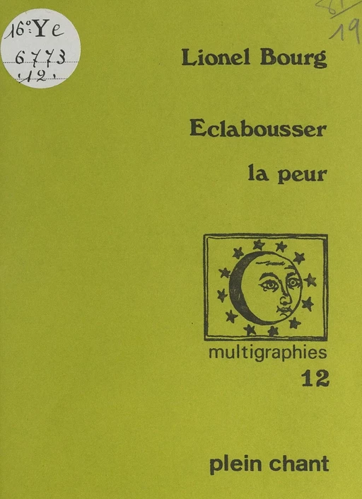 Éclabousser la peur - Lionel Bourg - FeniXX réédition numérique