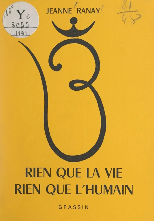 Rien que la vie, rien que l'humain - Jeanne Ranay - FeniXX réédition numérique