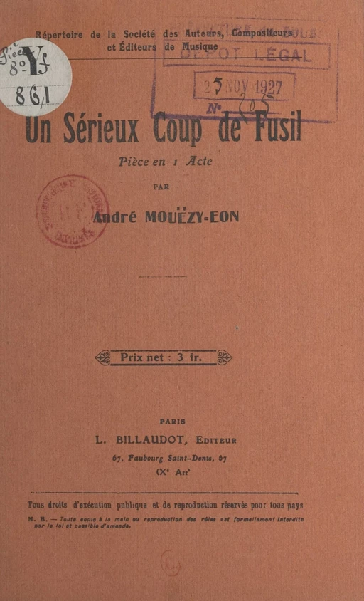 Un sérieux coup de fusil - André Mouézy-Éon - FeniXX réédition numérique