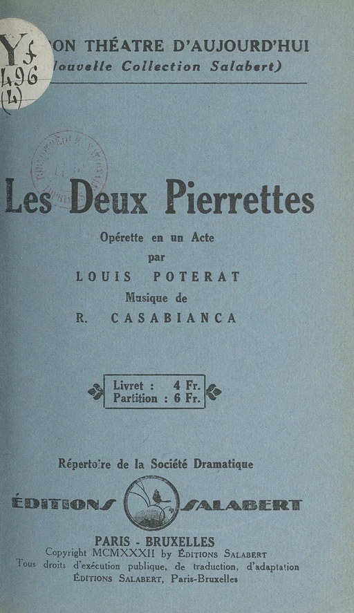 Les deux Pierrettes - Louis Poterat - FeniXX réédition numérique