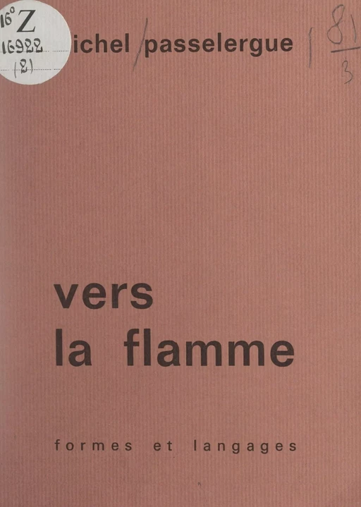 Vers la flamme - Michel Passelergue - FeniXX réédition numérique