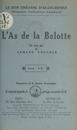 L'as de la belotte