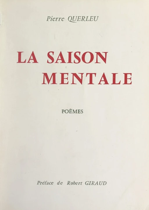 La saison mentale - Pierre Querleu - FeniXX réédition numérique