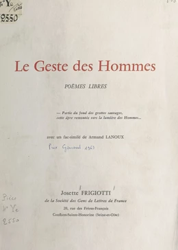 Le geste des hommes