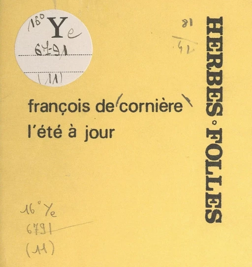 L'été à jour - François de Cornière - FeniXX réédition numérique