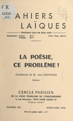 La poésie, ce problème !