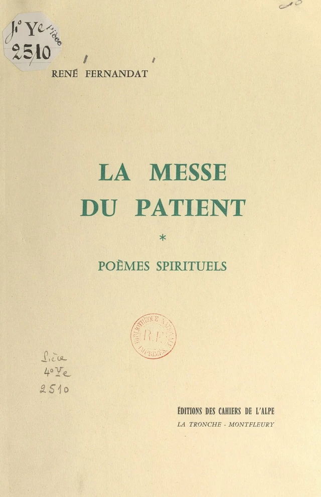 La messe du patient - René Fernandat - FeniXX réédition numérique