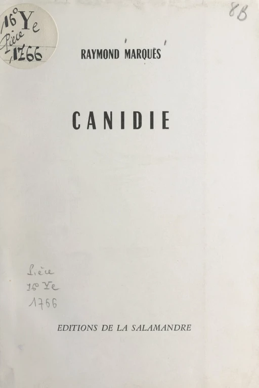 Canidie - Raymond Marquès - FeniXX réédition numérique