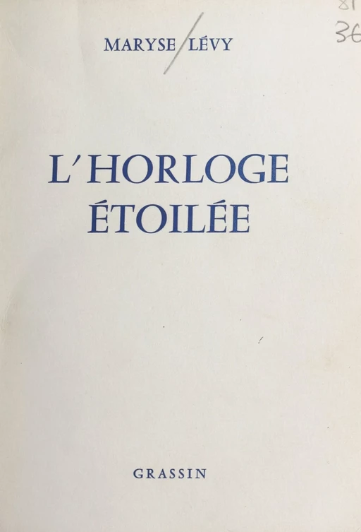 L'horloge étoilée - Maryse Lévy - FeniXX réédition numérique