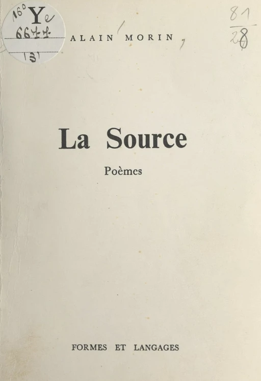 La source - Alain Morin - FeniXX réédition numérique