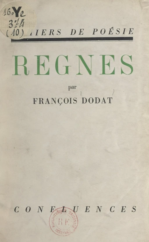 Règnes - François Dodat - FeniXX réédition numérique