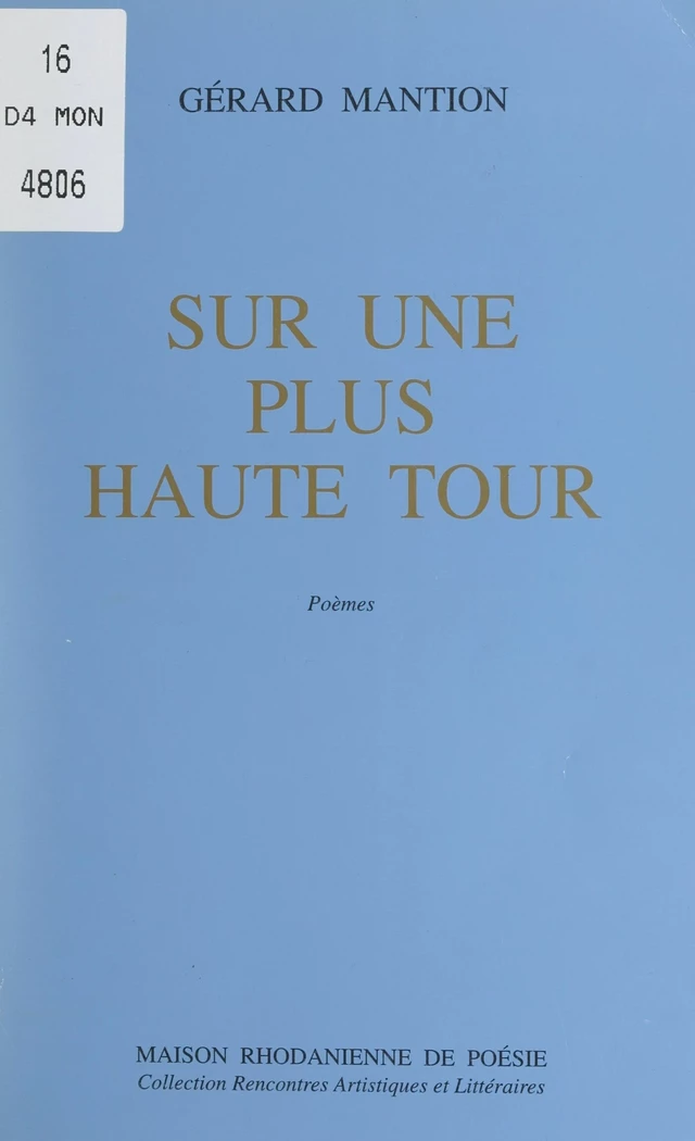 Sur une plus haute tour - Gérard Mantion - FeniXX réédition numérique