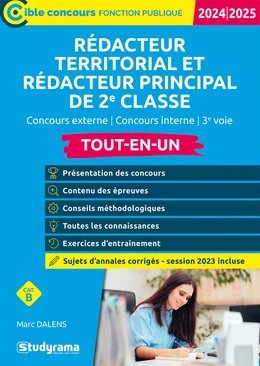 Rédacteur territorial et rédacteur principal de 2e classe - Tout-en-un - Catégorie B - Concours 2024-2025