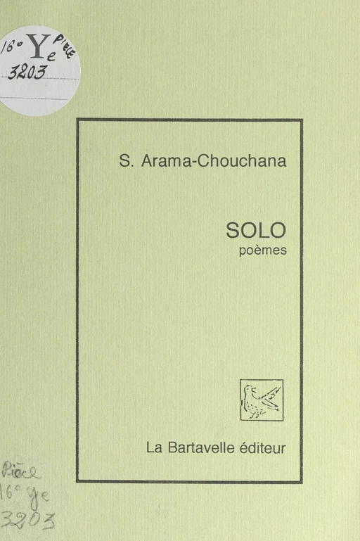 Solo - Solange Arama-Chouchana - FeniXX réédition numérique