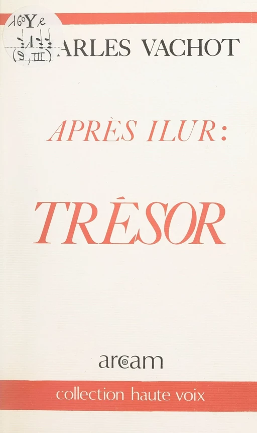 Après Ilur : trésor - Charles Vachot - FeniXX réédition numérique