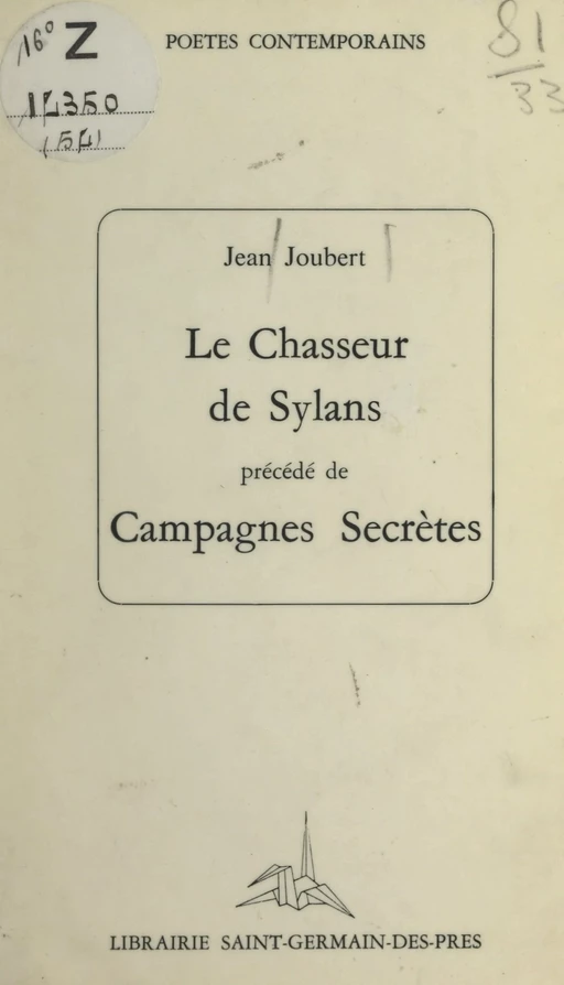 Le chasseur de Sylans - Jean Joubert - FeniXX réédition numérique