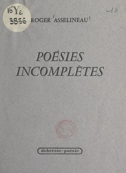 Poésies incomplètes