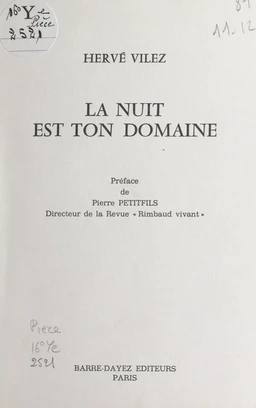 La nuit est ton domaine